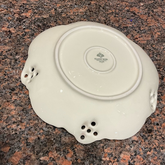 Classic Rose Pierced Edge Dish Rosenthal Group Antique Made in Germany Perfect - Picture 3 of 5